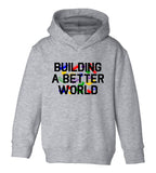 Building A Better World Blocks Toddler Boys Pullover Hoodie Grey