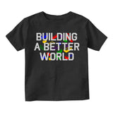 Building A Better World Blocks Toddler Boys Short Sleeve T-Shirt Black