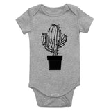 Cactus Plant Infant Baby Boys Bodysuit Grey