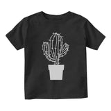 Cactus Plant Infant Baby Boys Short Sleeve T-Shirt Black