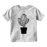 Cactus Plant Infant Baby Boys Short Sleeve T-Shirt Grey