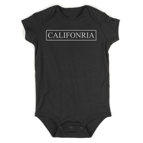 California Box Logo Infant Baby Boys Bodysuit Black