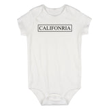 California Box Logo Infant Baby Boys Bodysuit White