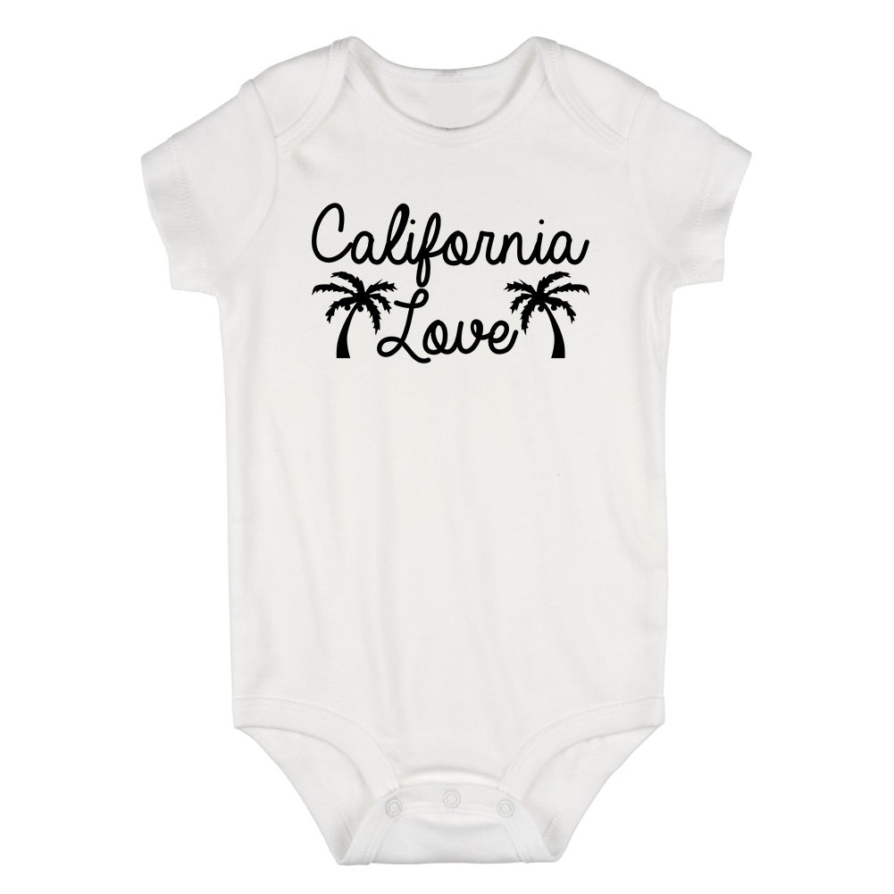 California Love Palm Trees Infant Baby Boys Bodysuit White