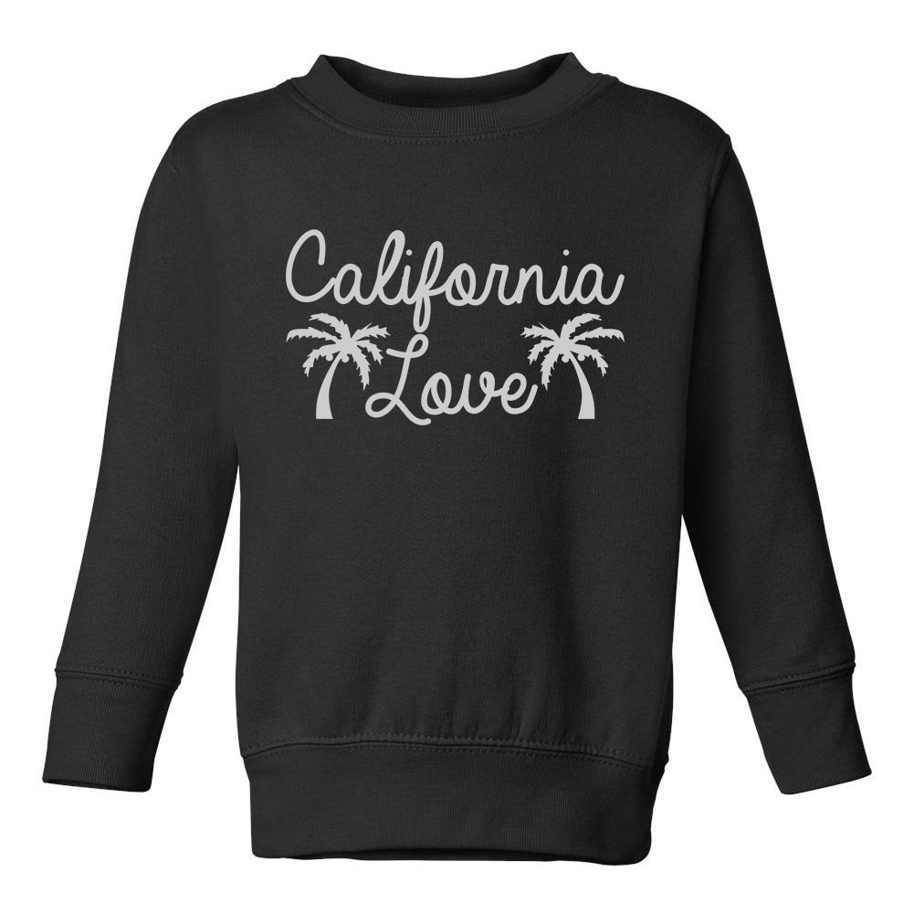 California Love Palm Trees Toddler Boys Crewneck Sweatshirt Black