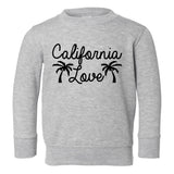 California Love Palm Trees Toddler Boys Crewneck Sweatshirt Grey