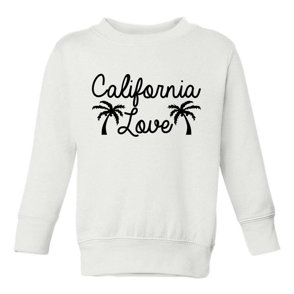 California Love Palm Trees Toddler Boys Crewneck Sweatshirt White