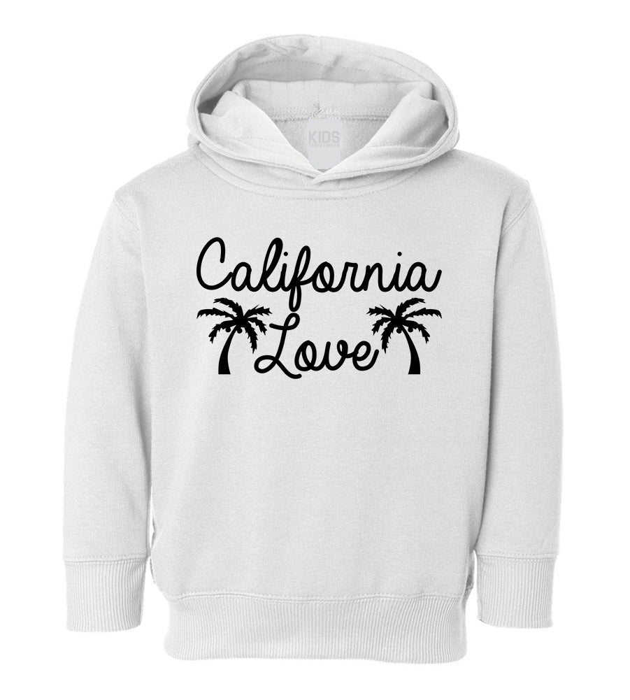 California Love Palm Trees Toddler Boys Pullover Hoodie White