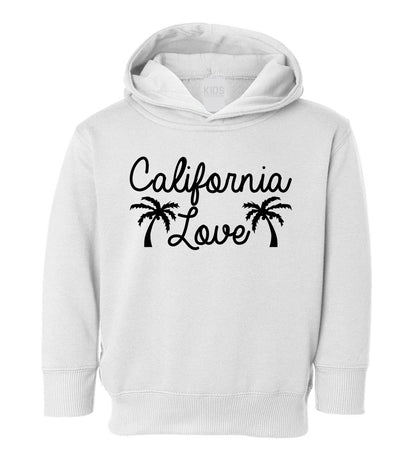 California Love Palm Trees Toddler Boys Pullover Hoodie White