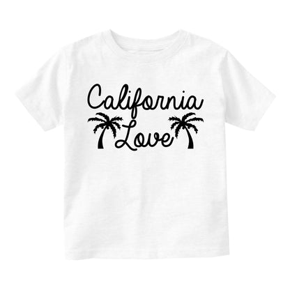 California Love Palm Trees Toddler Boys Short Sleeve T-Shirt White