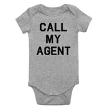 Call My Agent Infant Baby Boys Bodysuit Grey
