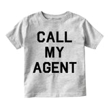 Call My Agent Infant Baby Boys Short Sleeve T-Shirt Grey