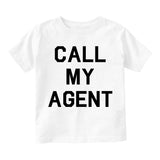 Call My Agent Infant Baby Boys Short Sleeve T-Shirt White
