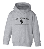 Cant Touch This Cactus Funny Toddler Boys Pullover Hoodie Grey