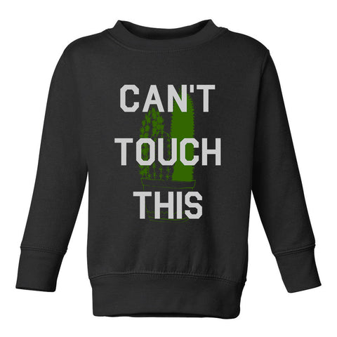 Cant Touch This Cactus Toddler Boys Crewneck Sweatshirt Black