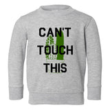 Cant Touch This Cactus Toddler Boys Crewneck Sweatshirt Grey