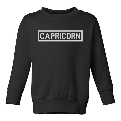 Capricorn Horoscope Sign Toddler Boys Crewneck Sweatshirt Black