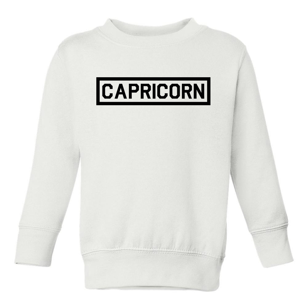 Capricorn Horoscope Sign Toddler Boys Crewneck Sweatshirt White