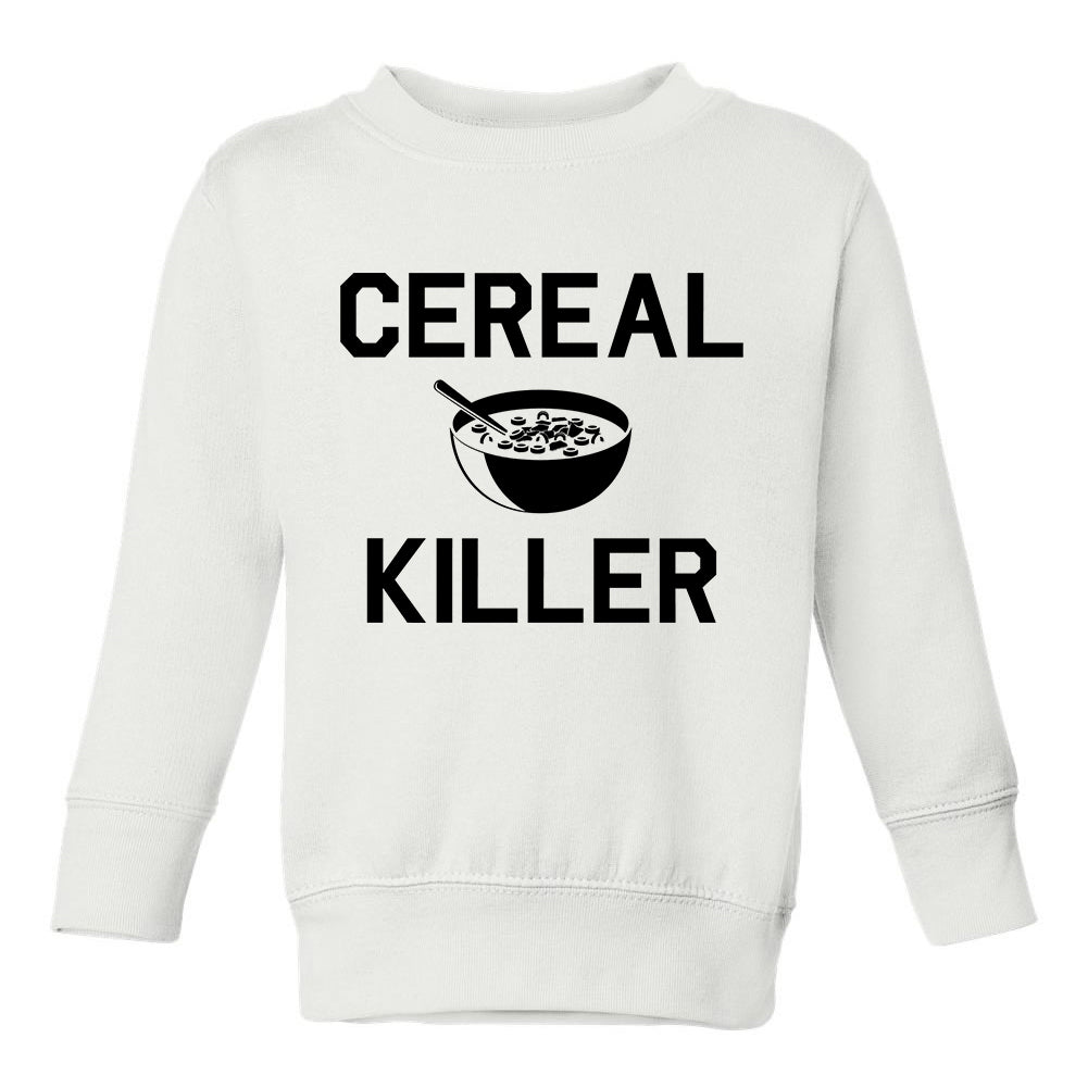 Cereal Killer Funny Toddler Boys Crewneck Sweatshirt White