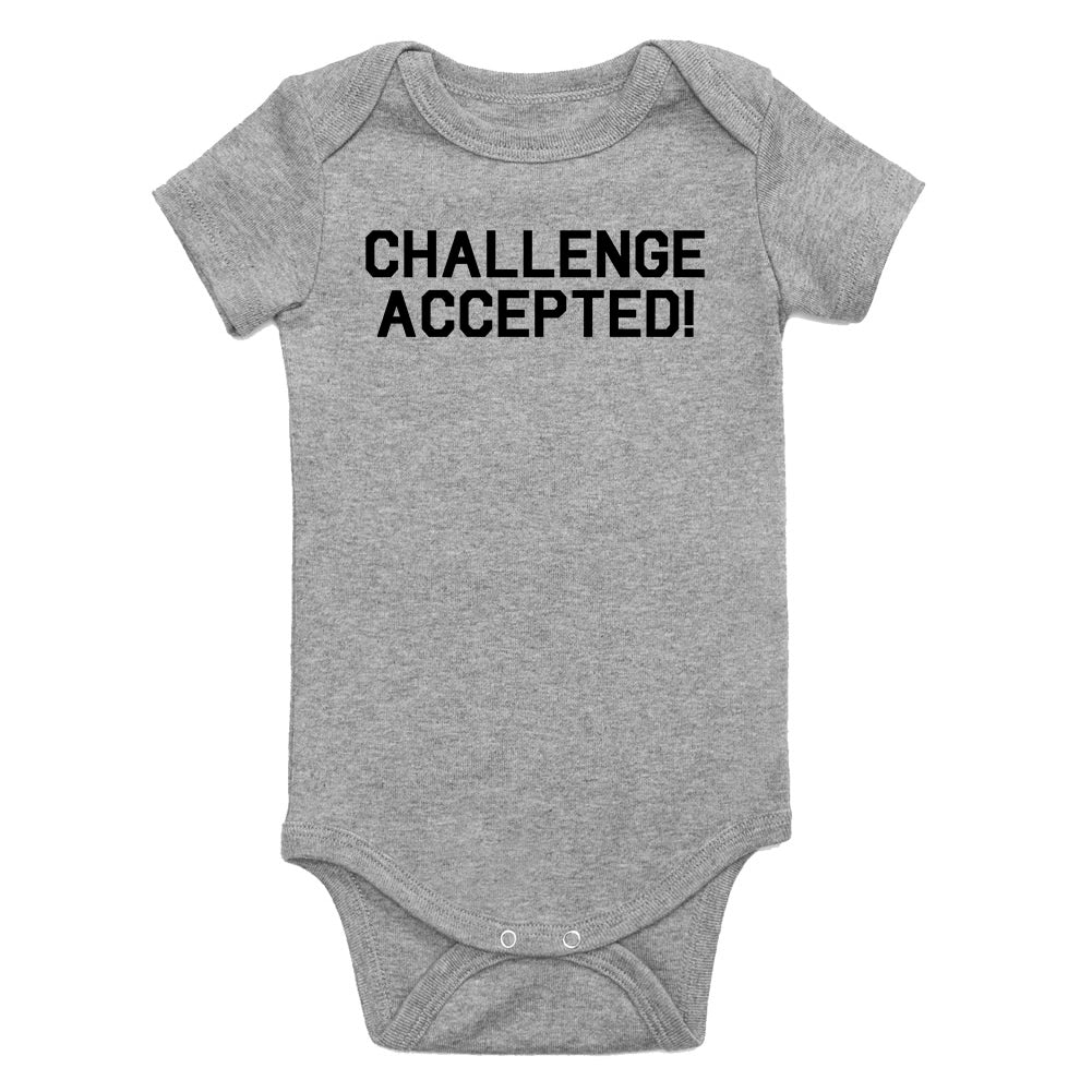 Challenge Accepted New Parents Infant Baby Boys Bodysuit Grey