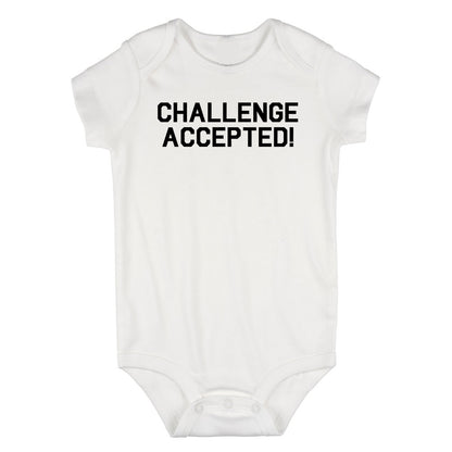 Challenge Accepted New Parents Infant Baby Boys Bodysuit White