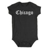 Chicago IL Old English Infant Baby Boys Bodysuit Black