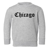 Chicago IL Old English Toddler Boys Crewneck Sweatshirt Grey