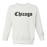 Chicago IL Old English Toddler Boys Crewneck Sweatshirt White