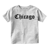 Chicago IL Old English Toddler Boys Short Sleeve T-Shirt Grey