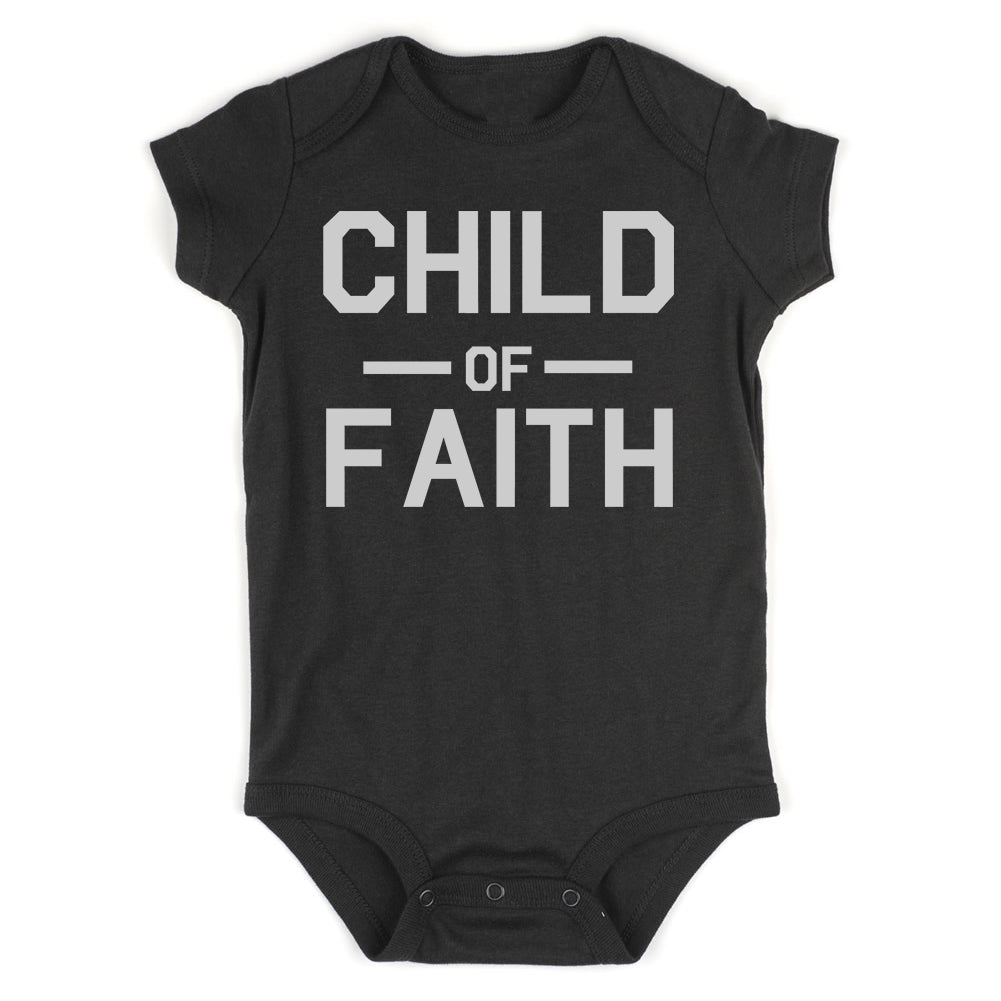 Child Of Faith Religious Infant Baby Boys Bodysuit Black