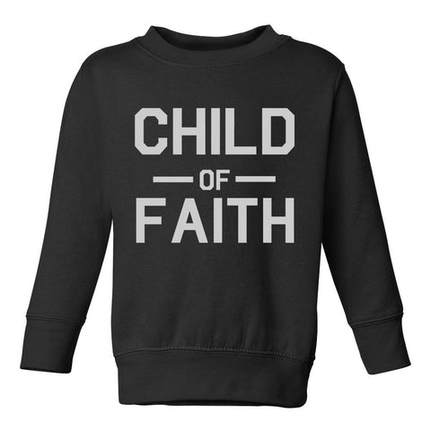 Child Of Faith Religious Toddler Boys Crewneck Sweatshirt Black