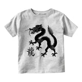 Chinese Bearded Dragon With Symbol Infant Baby Boys Short Sleeve T-Shirt Grey