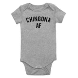 Chingona AF Latina Infant Baby Girls Bodysuit Grey