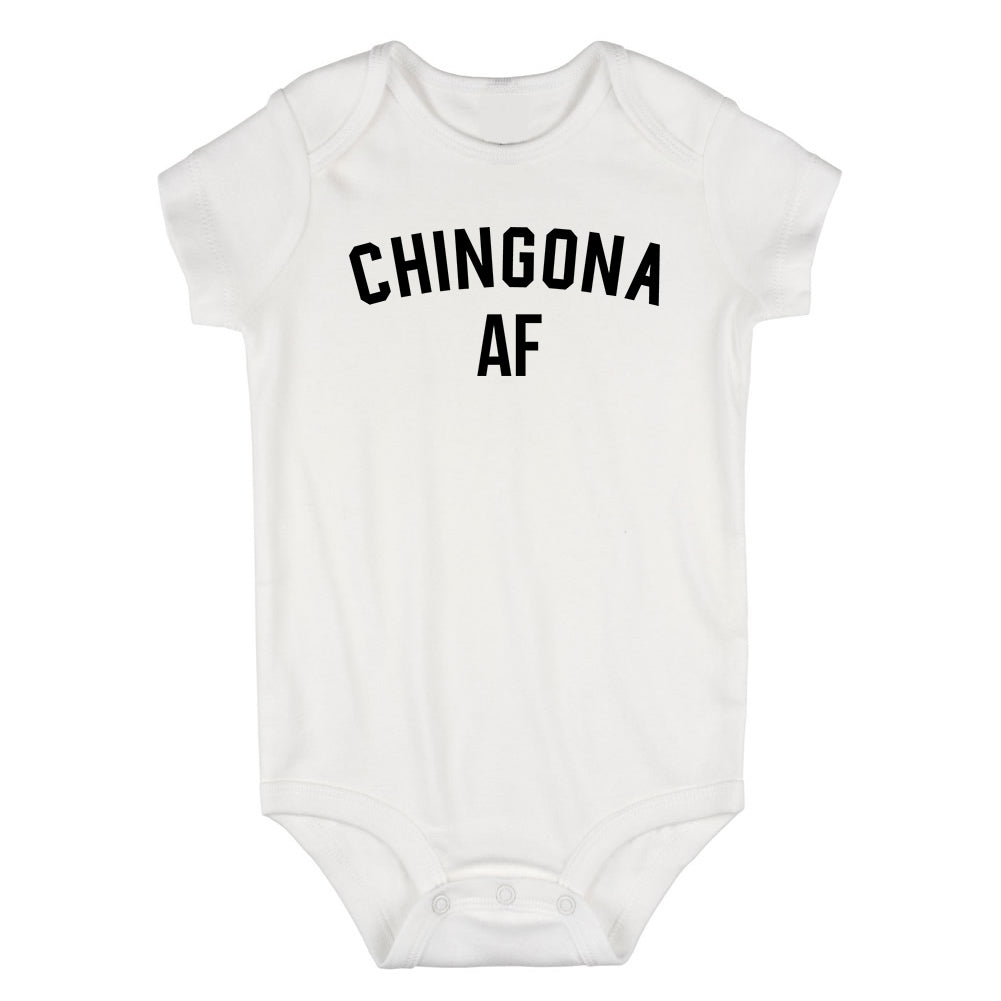 Chingona AF Latina Infant Baby Girls Bodysuit White