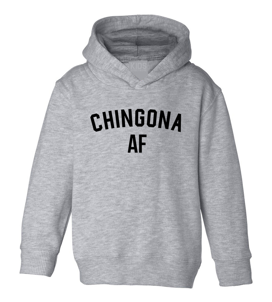 Chingona AF Latina Toddler Girls Pullover Hoodie Grey