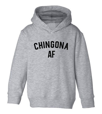 Chingona AF Latina Toddler Girls Pullover Hoodie Grey