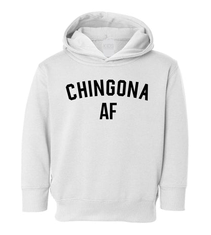 Chingona AF Latina Toddler Girls Pullover Hoodie White