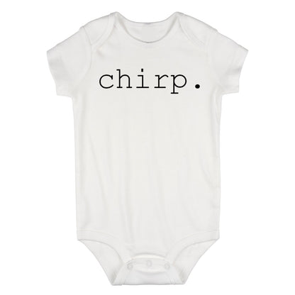 Chirp Bird Noise Baby Bodysuit One Piece White