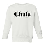 Chula Goth Funny Toddler Girls Crewneck Sweatshirt White