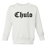 Chulo Goth Funny Toddler Boys Crewneck Sweatshirt White