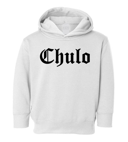 Chulo Goth Funny Toddler Boys Pullover Hoodie White