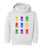 Colorful Pineapples Fruit Toddler Boys Pullover Hoodie White