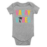 Colorful Vacay Vibes Palm Tree Infant Baby Boys Bodysuit Grey