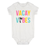 Colorful Vacay Vibes Palm Tree Infant Baby Boys Bodysuit White