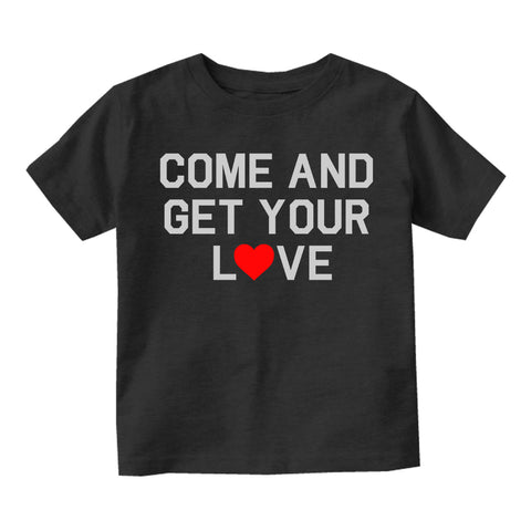 Come And Get Your Love Red Heart Infant Baby Boys Short Sleeve T-Shirt Black