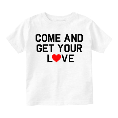 Come And Get Your Love Red Heart Toddler Boys Short Sleeve T-Shirt White