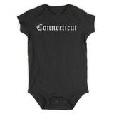 Connecticut State Old English Infant Baby Boys Bodysuit Black