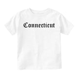 Connecticut State Old English Infant Baby Boys Short Sleeve T-Shirt White