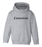 Connecticut State Old English Toddler Boys Pullover Hoodie Grey
