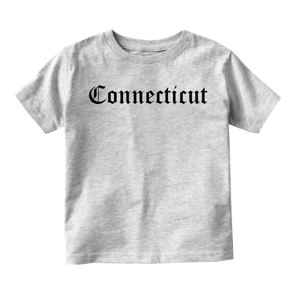 Connecticut State Old English Toddler Boys Short Sleeve T-Shirt Grey